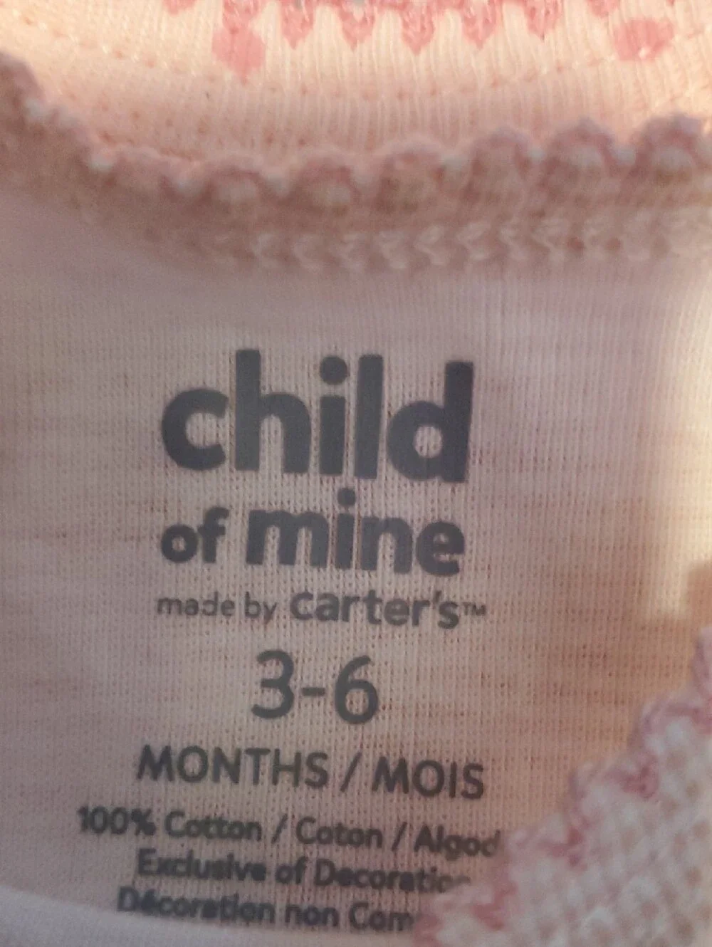 child of mine Pink & White 3-Pack Baby Bodysuits
